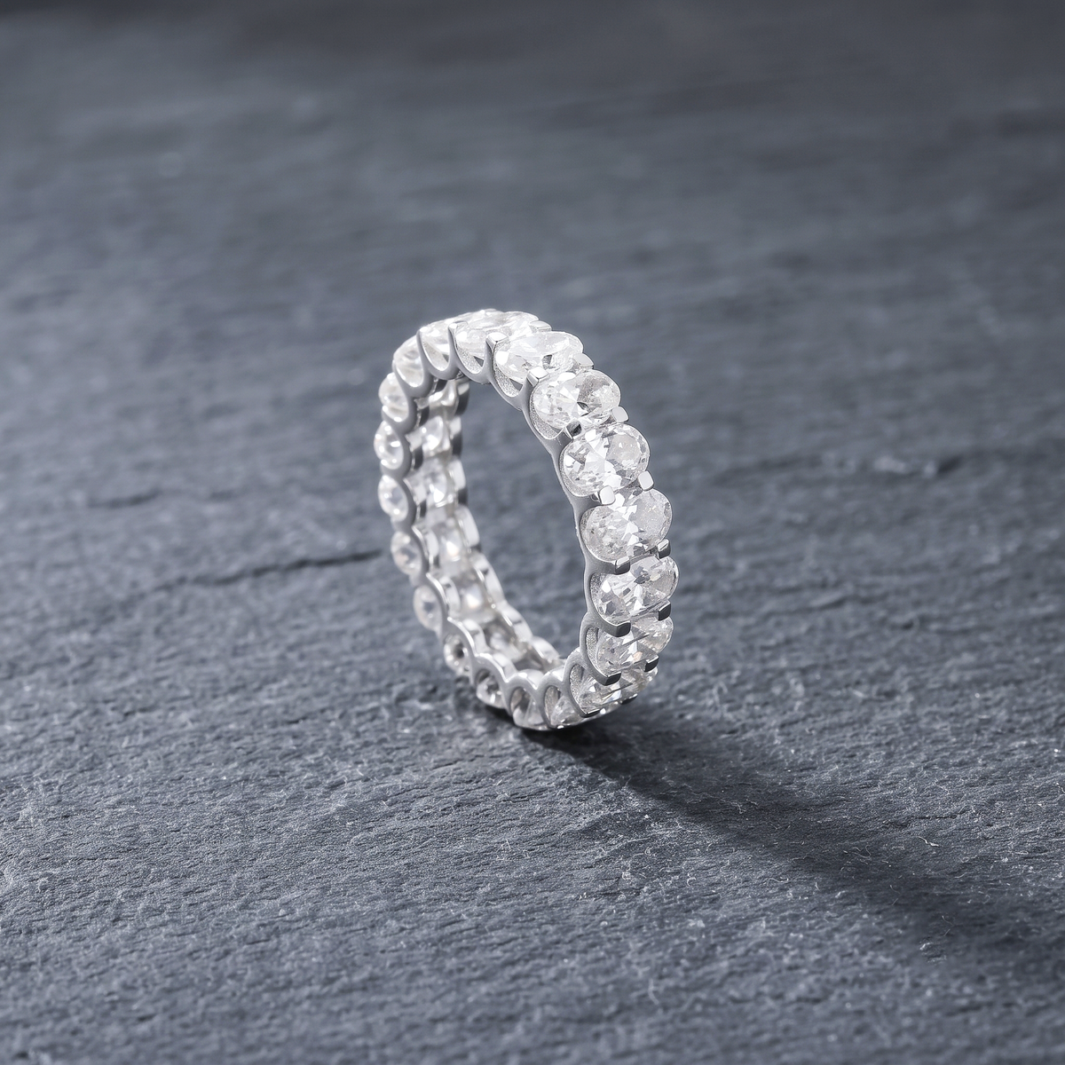Natural White Topaz Faceted Oval Gemstone Ring – Elegant Sterling Silver Statement Jewelry