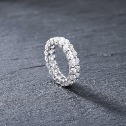 Natural White Topaz Faceted Oval Gemstone Ring – Elegant Sterling Silver Statement Jewelry
