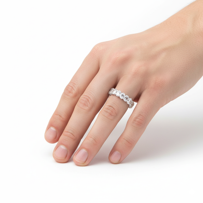 Natural White Topaz Faceted Oval Gemstone Ring – Elegant Sterling Silver Statement Jewelry