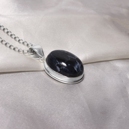 Natural Pietersite Smooth Oval Gemstone Pendant – Protection, Grounding & Inner Strength