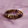 Natural Tiger Eye Fancy Shape Stretch Bead Bracelet 14x10 mm – Handmade Protection & Confidence Crystal Jewelry