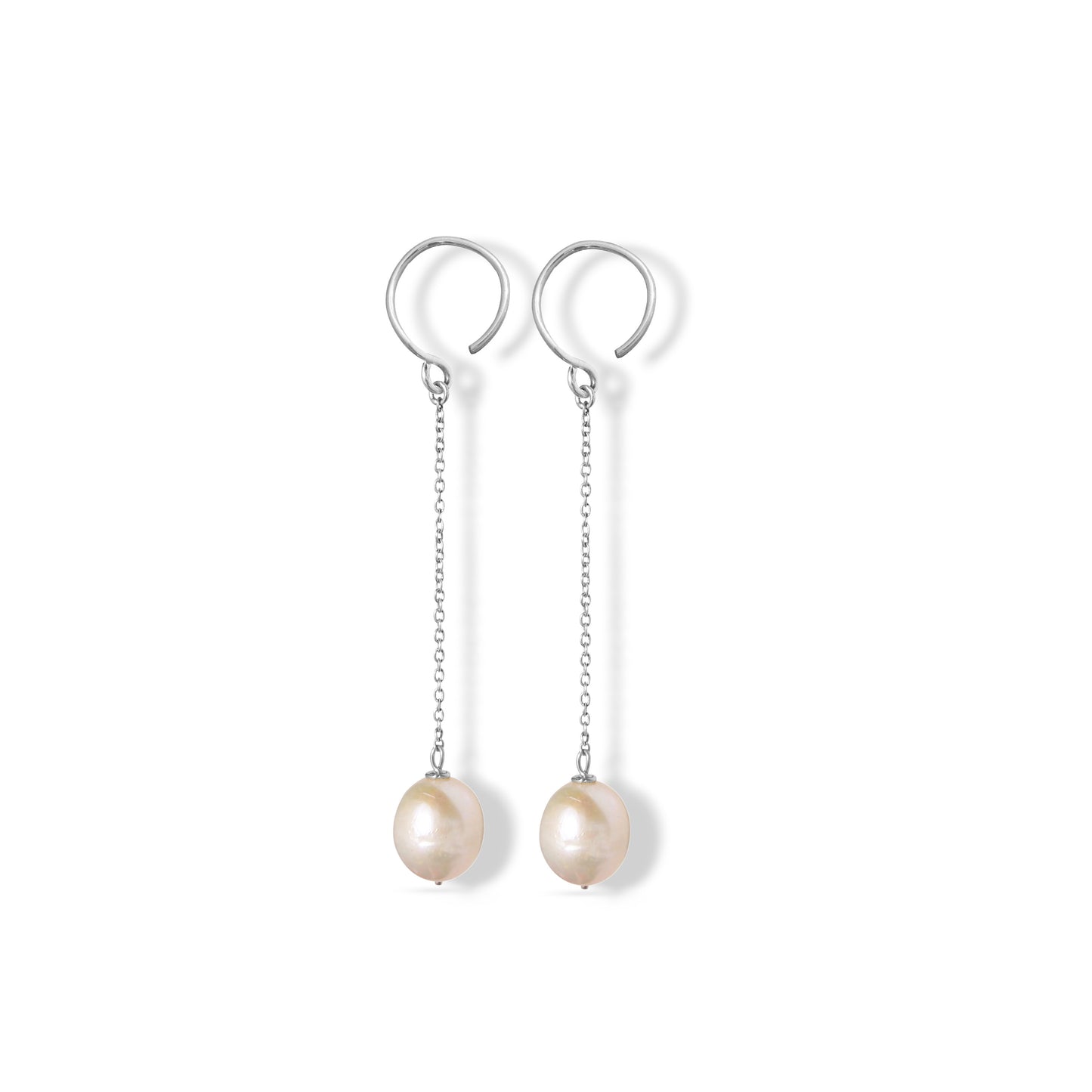 Elegant Natural Pearl Gemstone Drop Earrings – Timeless Sophistication