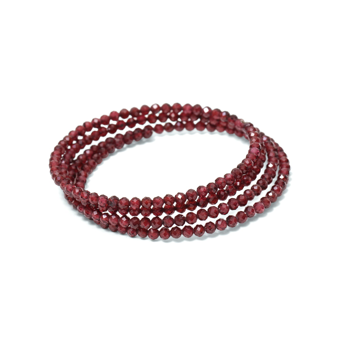 Natural Rhodonite Garnet Faceted Bead Bangle – Deep Red Gemstone Stretch Bracelet for Love, Strength & Protection