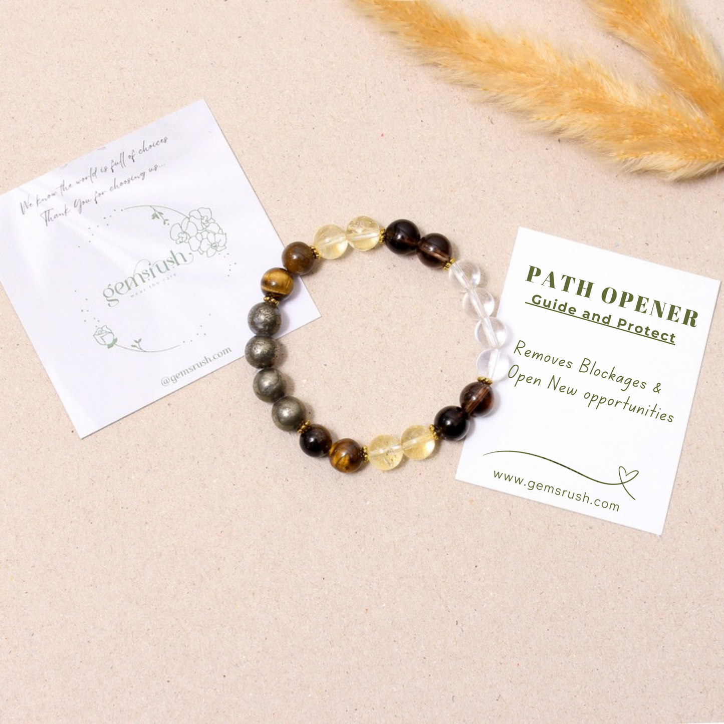 Road Opener - Healing Streachable Gemstone Bracelet - Money, and Success - Manifestation Bracelet