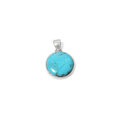 Natural Turquoise Smooth Round Gemstone Pendant – Calming Protection & Positive Energy