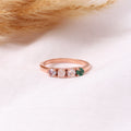 Natural Alexandrite, Rose Quartz, Moonstone & Emerald Gemstone Ring – Elegant Multi-Stone Jewelry