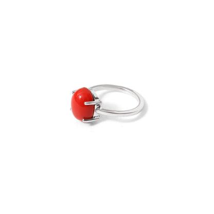 Natural Red Coral Gemstone Ring in 925 Sterling Silver – Bold, Elegant & Protective Jewelry
