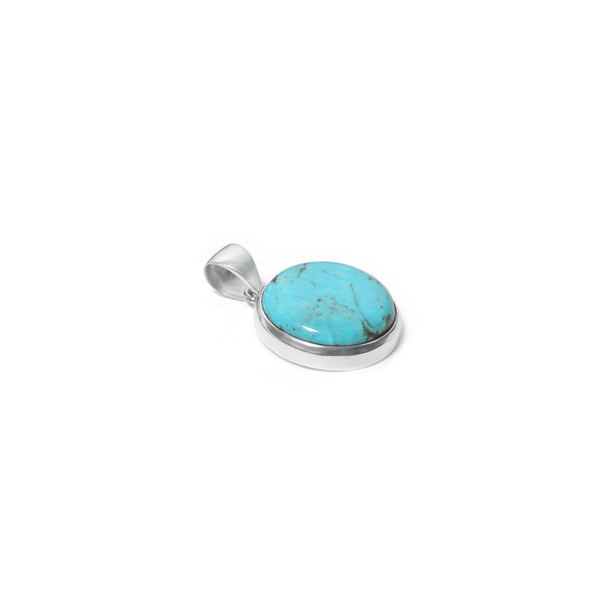 Natural Turquoise Smooth Round Gemstone Pendant – Calming Protection & Positive Energy