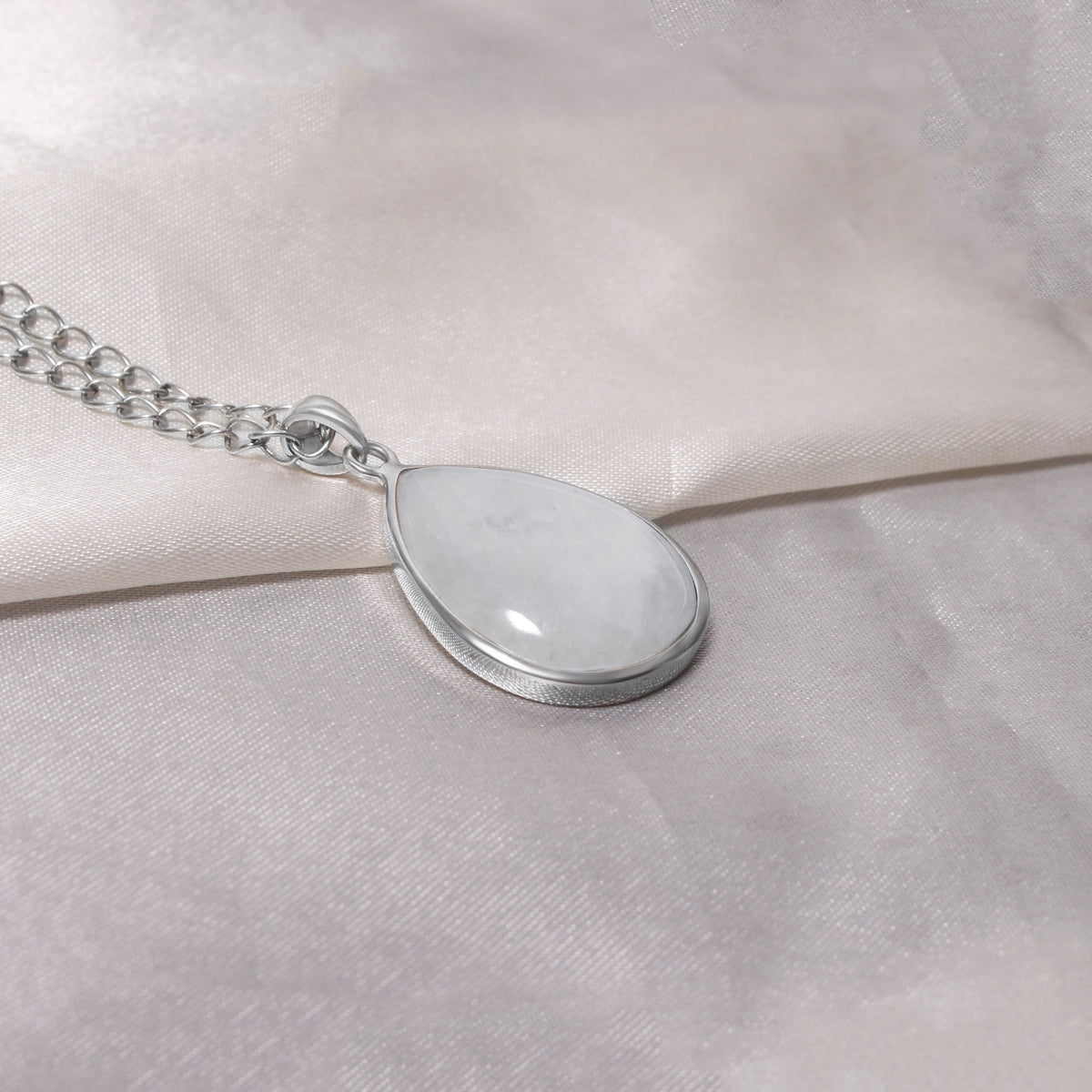 Natural Fire Moonstone Smooth Pear Gemstone Pendant – Elegant Statement Jewelry