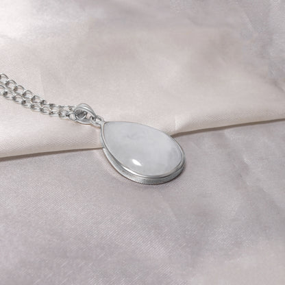 Natural Fire Moonstone Smooth Pear Gemstone Pendant – Elegant Statement Jewelry