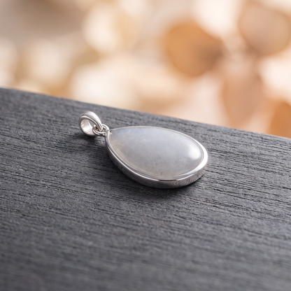 Natural Fire Moonstone Smooth Pear Gemstone Pendant – Elegant Statement Jewelry