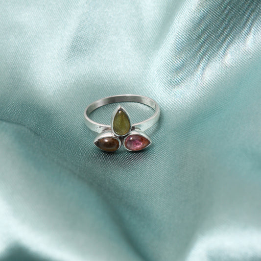 Natural Multi Tourmaline Gemstone Ring – Harmony, Energy & Vibrant Beauty