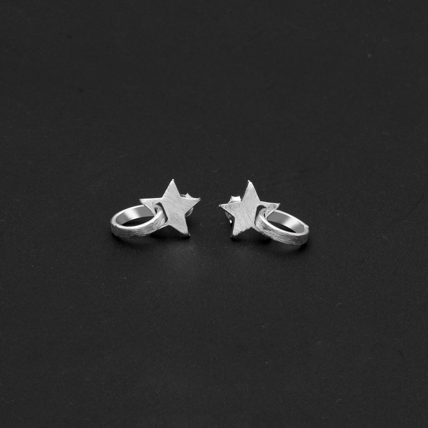 925 Sterling Silver Star and Circle Earrings