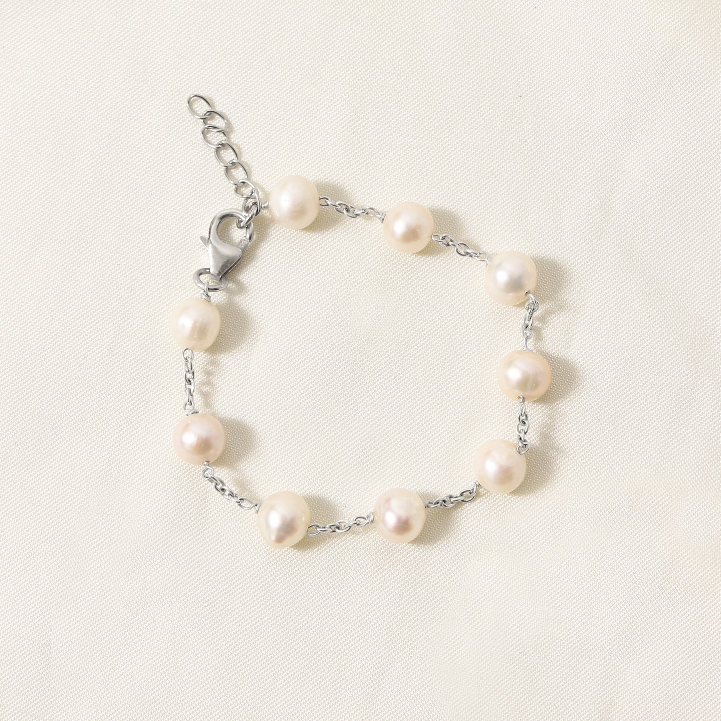 Delicate Natural Pearl Chain Bracelet – Elegant Gemstone Jewelry for Graceful Everyday Style
