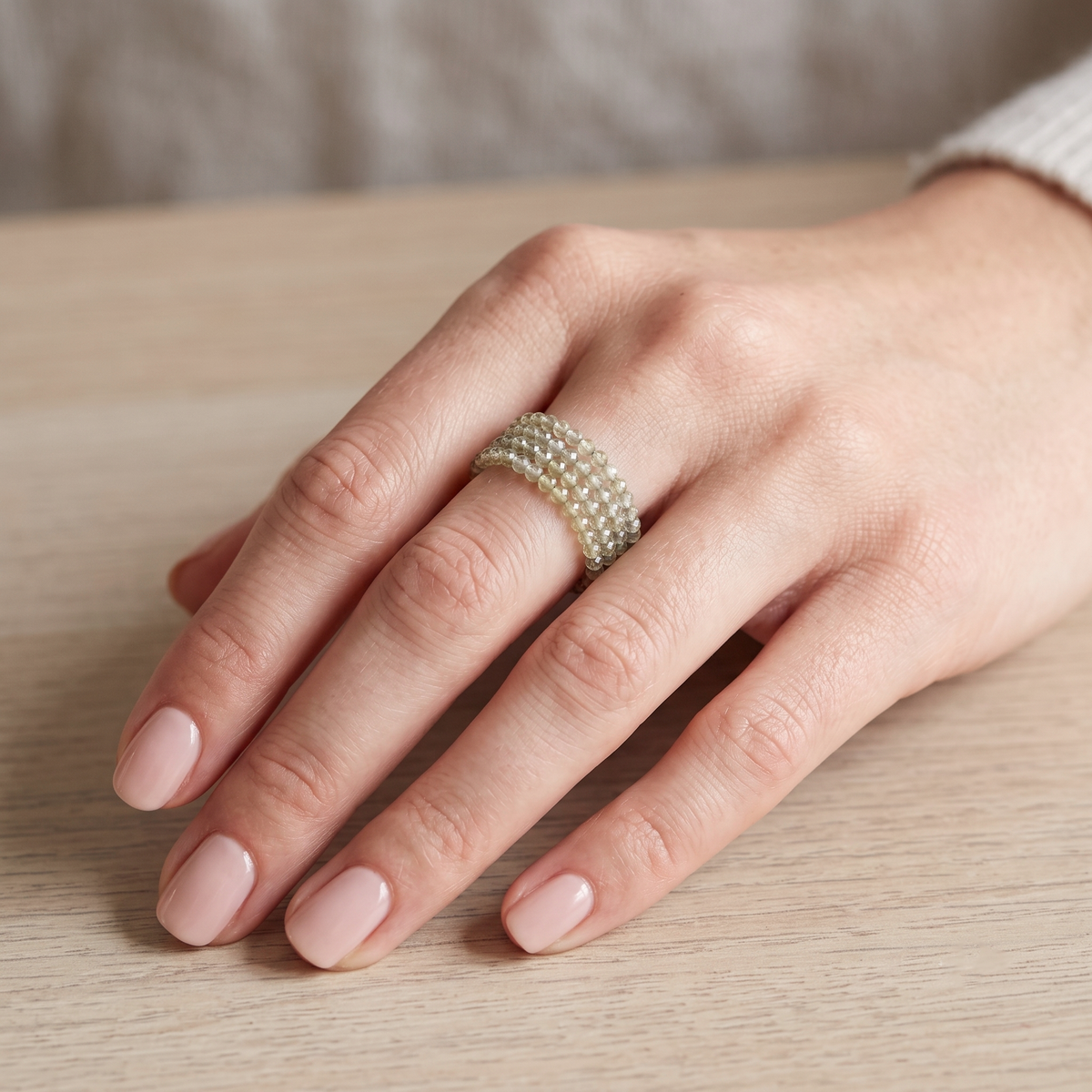 Dazzling Yellow Sapphire Faceted Bead Stretch Ring – Elegant Prosperity & Success