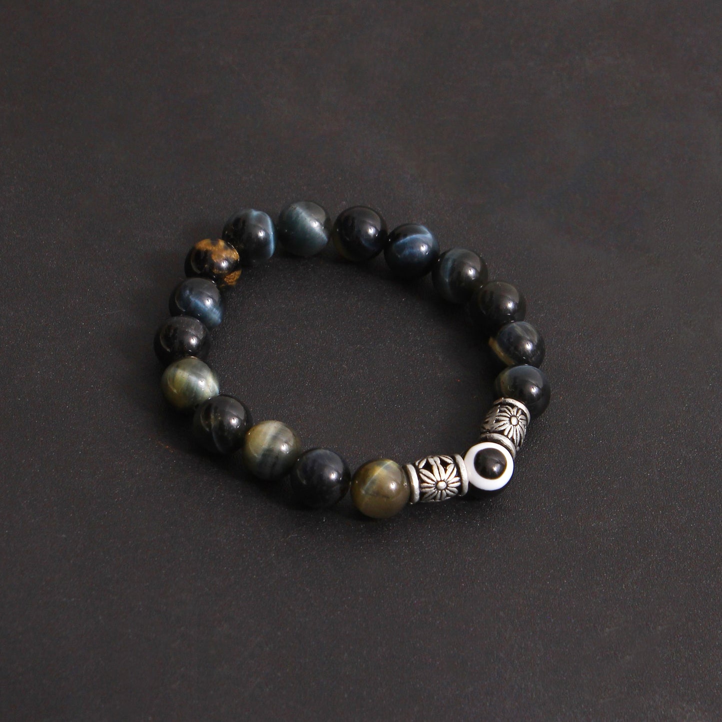 Cat's Eye & Evil Eye Protection Bracelet with Accent Beads – Spiritual Shielding & Style