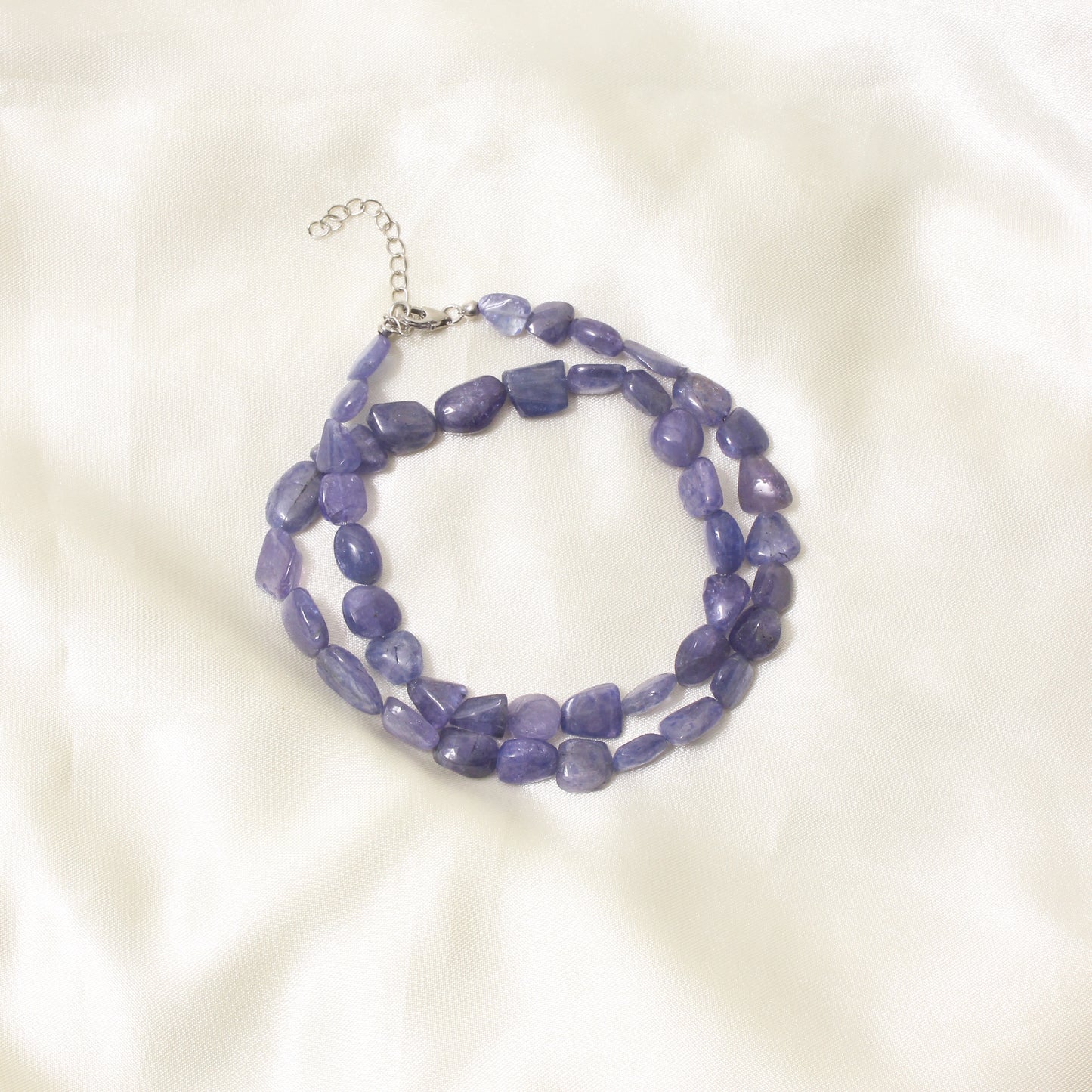Natural Tanzanite Tumbled Beads Necklace – Raw Gemstone Jewelry for Spiritual Growth & Intuition