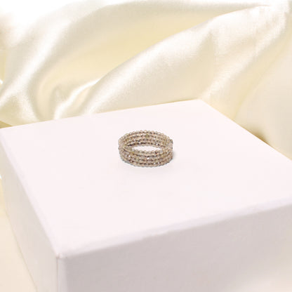 Dazzling Yellow Sapphire Faceted Bead Stretch Ring – Elegant Prosperity & Success