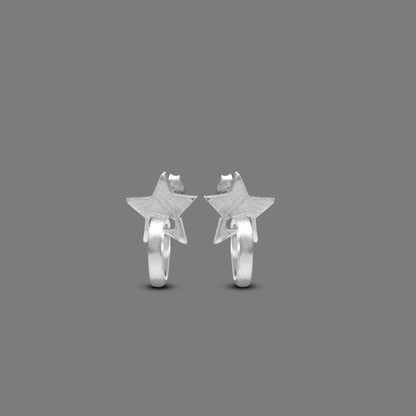 925 Sterling Silver Star and Circle Earrings