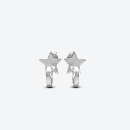 925 Sterling Silver Star and Circle Earrings