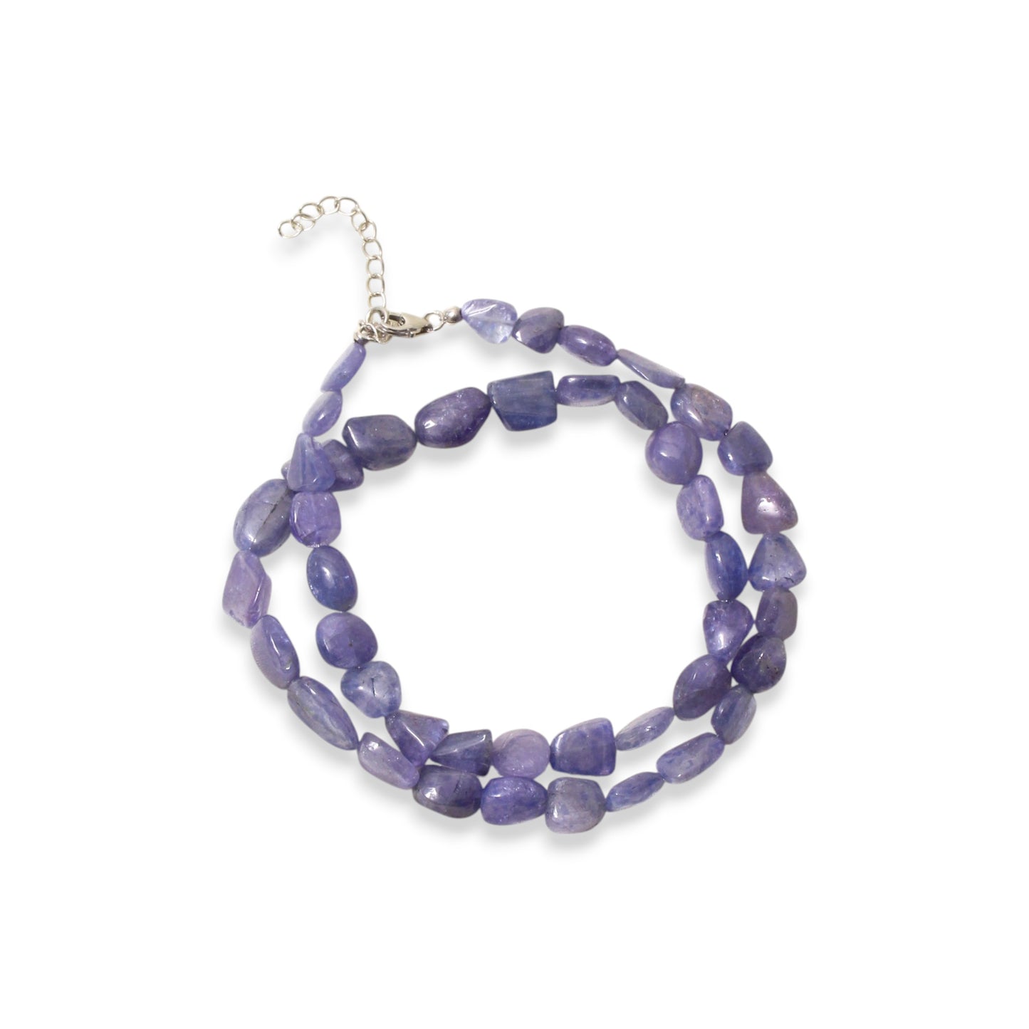Natural Tanzanite Tumbled Beads Necklace – Raw Gemstone Jewelry for Spiritual Growth & Intuition