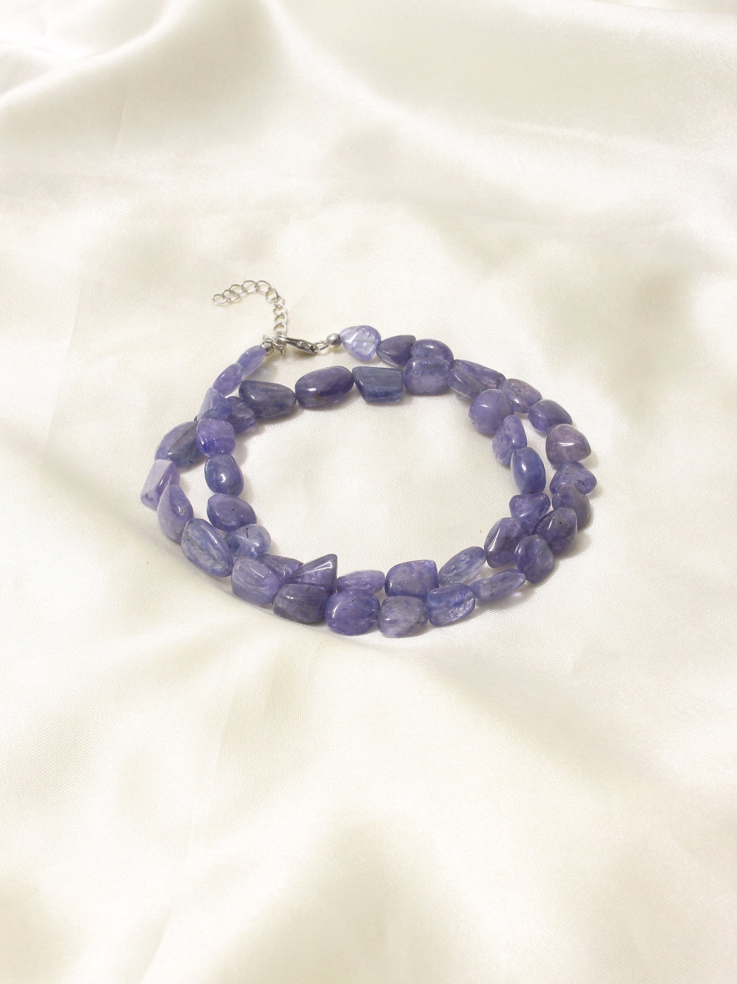 Natural Tanzanite Tumbled Beads Necklace – Raw Gemstone Jewelry for Spiritual Growth & Intuition