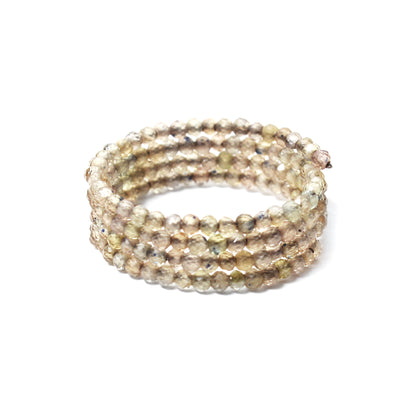Dazzling Yellow Sapphire Faceted Bead Stretch Ring – Elegant Prosperity & Success
