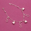 Infinity and Heart Love Silver Bracelet , Beautiful Bracelet 925 Sterling Silver .