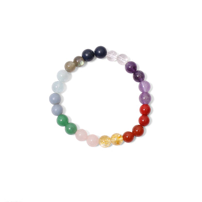 7 Chakras - Healing Stretchable Gemstone Bracelet - Enhance Our Energy Levels & Vitality