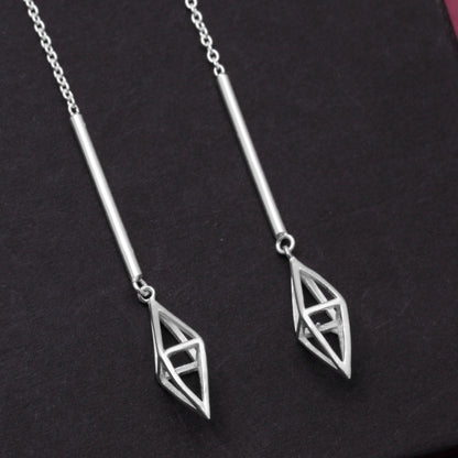 925 Sterling Silver Geometric Sue Dhaga Earrings