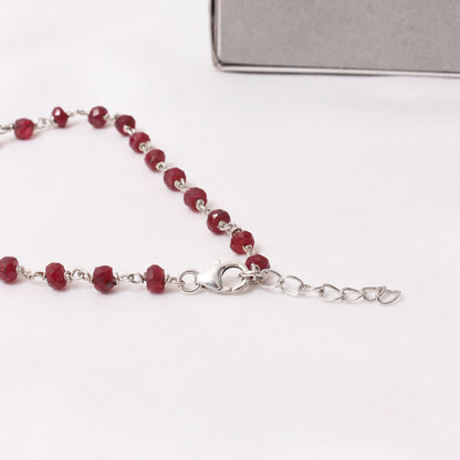 Elegant Ruby Silver Chain Bracelet – Empower Your Style with Passion & Strength