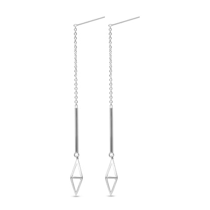 925 Sterling Silver Geometric Sue Dhaga Earrings