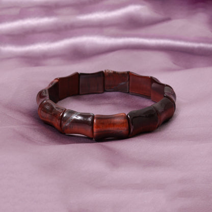 Natural Red Tiger Eye Fancy Shape Stretch Bracelet | Handmade Red Tiger Eye Gemstone Beaded Bracelet