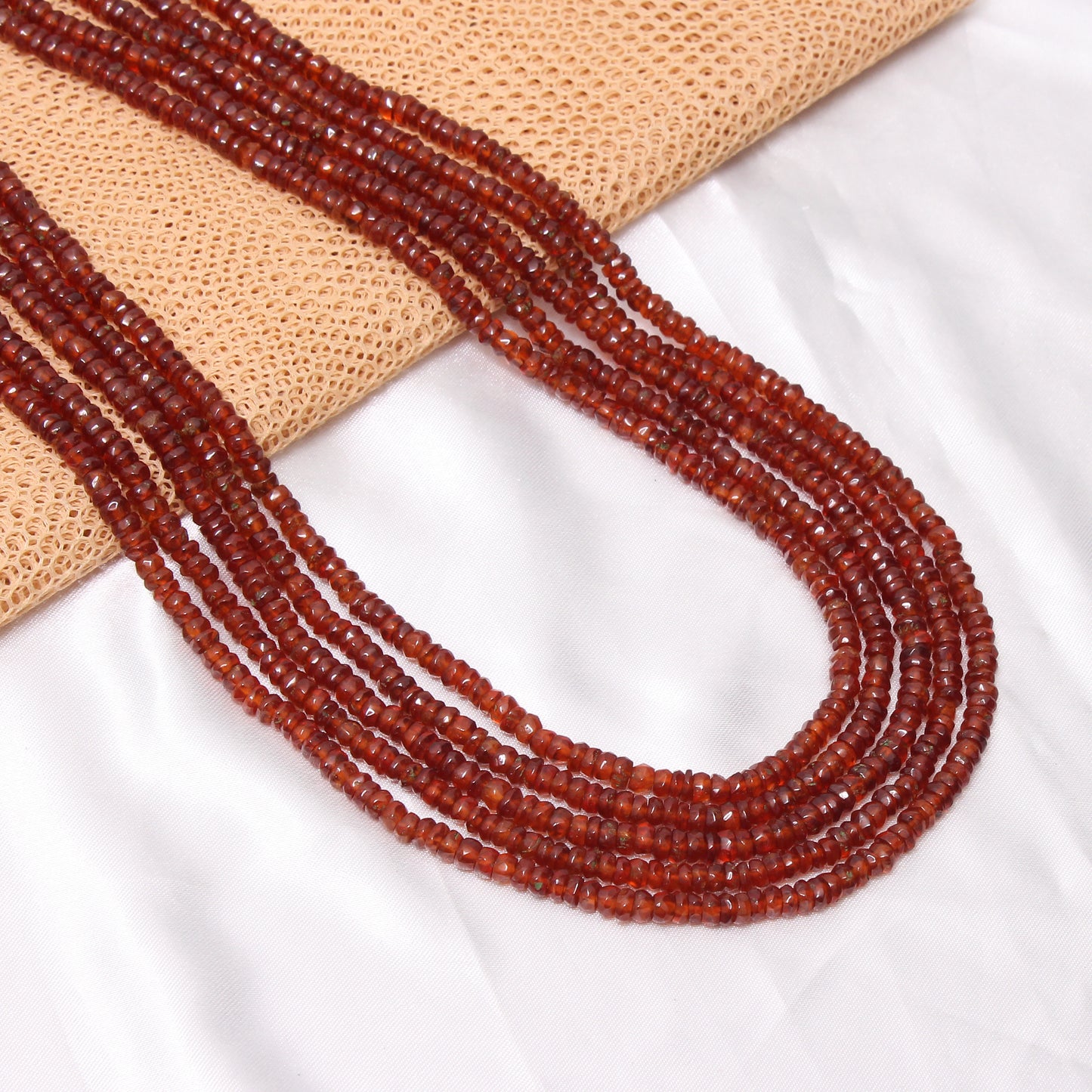 Natural Hessonite (Gomed) Five-Layer Sarafa/Necklace – Clarity & Confidence