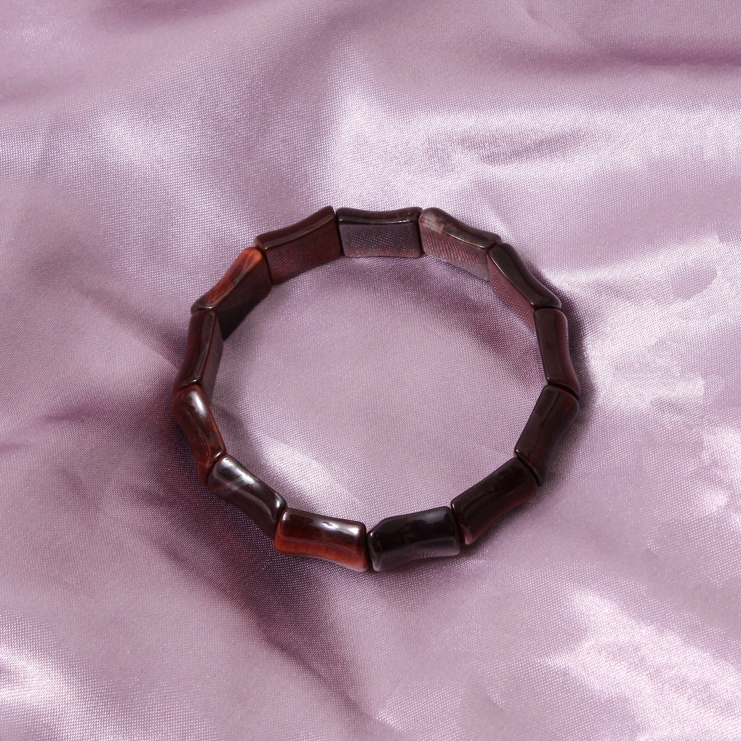 Natural Red Tiger Eye Fancy Shape Stretch Bracelet | Handmade Red Tiger Eye Gemstone Beaded Bracelet