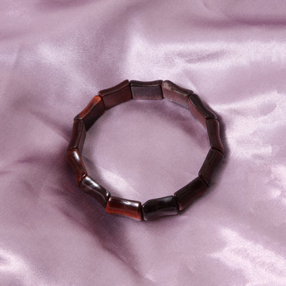 Natural Red Tiger Eye Fancy Shape Stretch Bracelet | Handmade Red Tiger Eye Gemstone Beaded Bracelet