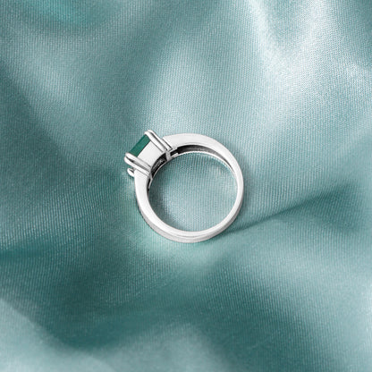 Natural Green Emerald Ring for Men’s in Sterling Silver – Statement of Strength & Sophistication