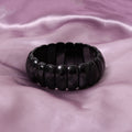Natural Black Onyx Fancy Shape Faceted Stretch Bracelet | Premium Black Gemstone Jewelry for Men & Women