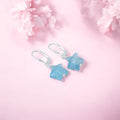925 Sterling Silver Aquamarine Star Earrings – Calming Crystal Drop Jewelry
