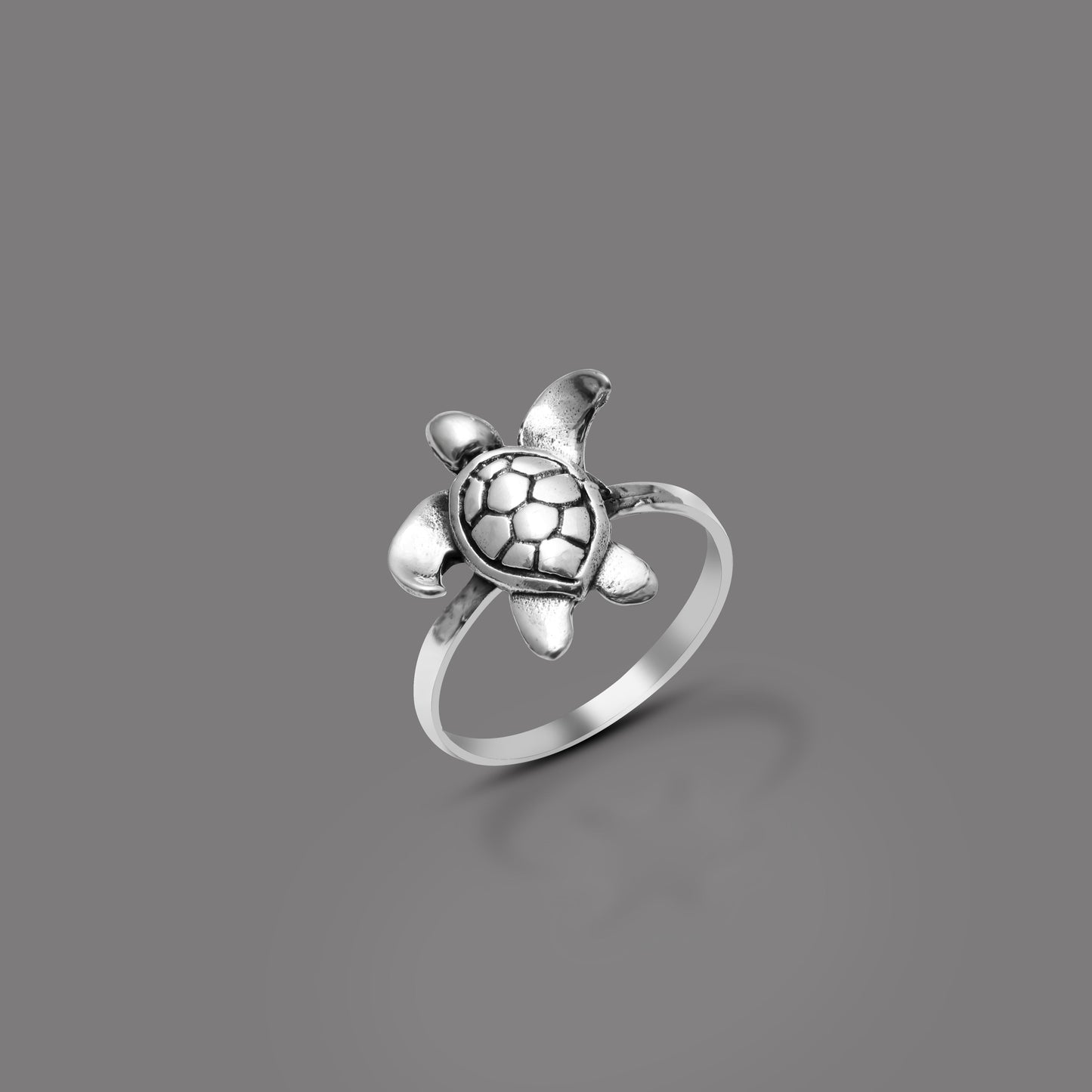 925 Solid Sterling Silver Turtle Ring