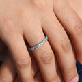 Elegant Sky Beauty Natural Gemstone Eternity Ring – Sterling Silver