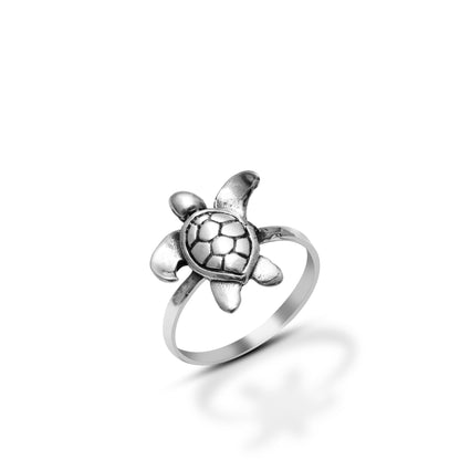 925 Solid Sterling Silver Turtle Ring