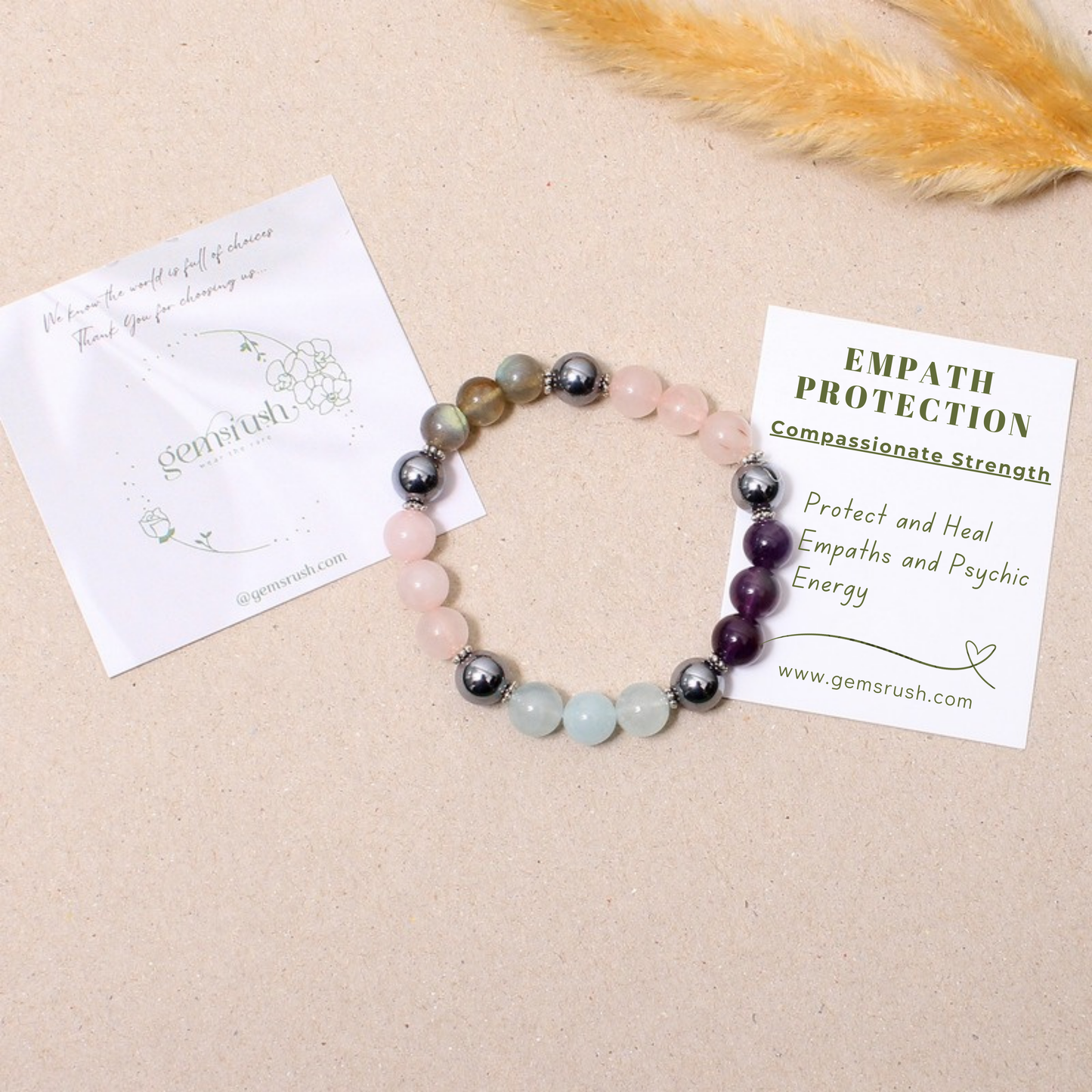 Empath & Protection - Healing Stretchable Bracelet – Energy Shield for Compassionate Strength