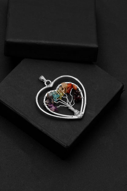 7 Chakra Heart Pendant  - Balance & Holistic Healing