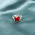 925 Sterling Silver Natural Red Coral Gemstone Ring – Timeless Elegance & Positive Energy