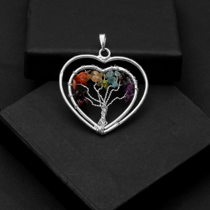 7 Chakra Heart Pendant  - Balance & Holistic Healing