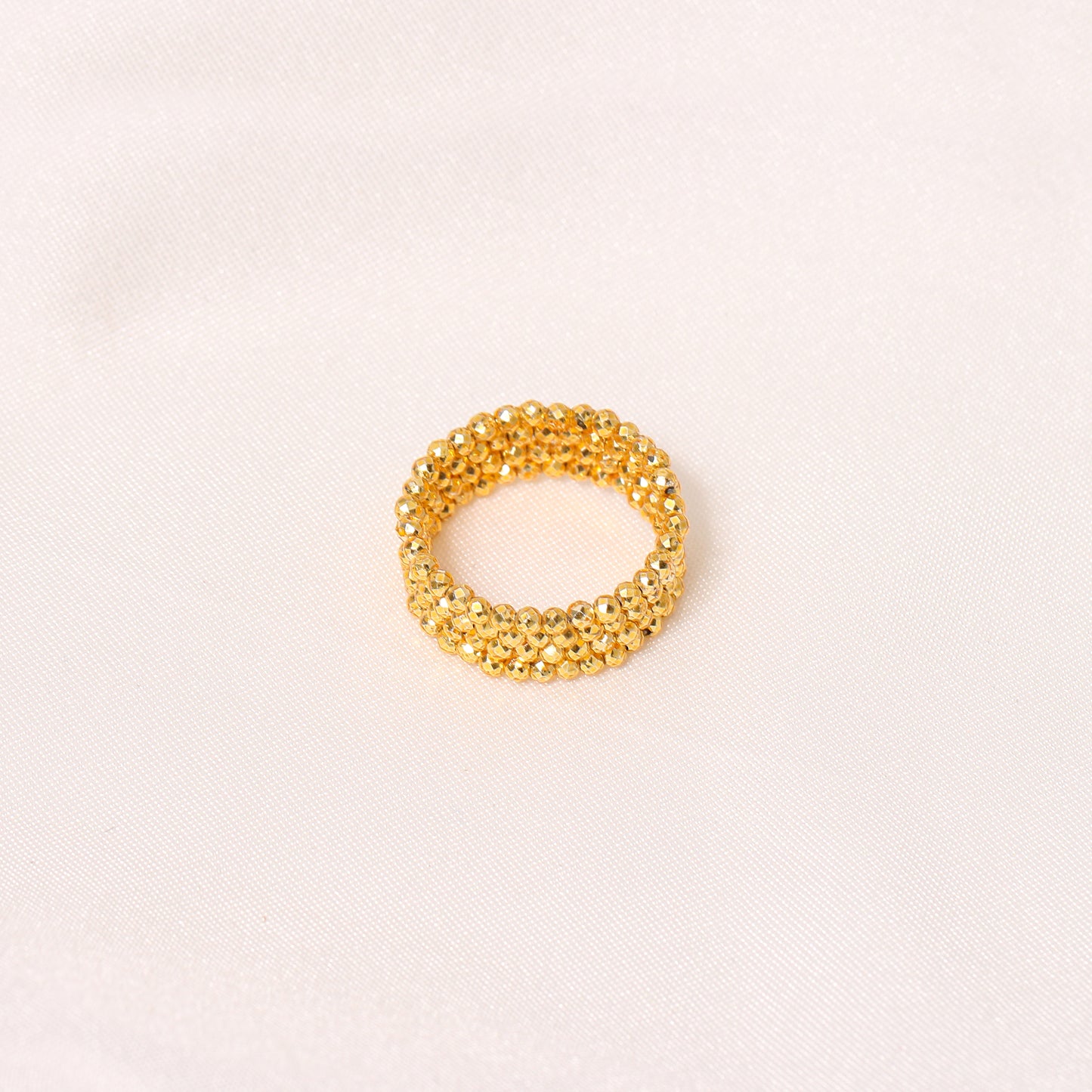 Golden Pyrite Gemstone Ring - Modern Design