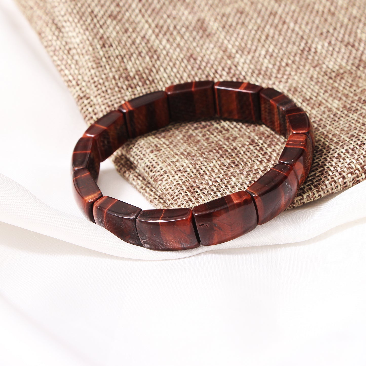 Rare Red Tiger Eye Gemstone Stretchable Bracelet - Boost Energy, Courage, and Passion