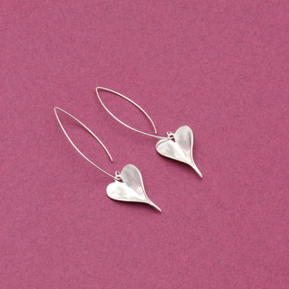 925 Sterling Silver Heart Dangle Earrings – Elegant & Minimalist Jewelry