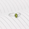 925 Sterling Silver Natural Peridot Gemstone Ring – Elegant Jewelry with Positive Energy Benefits